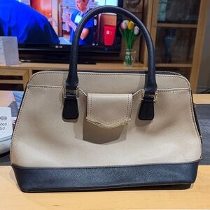 Calvin Klein Beige and Black Satchel